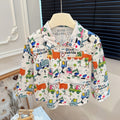 Kids' 100% cotton shirt - new autumn collection: korean style, all-over cartoon print, long-sleeve casual top - versatile and stylish for boys