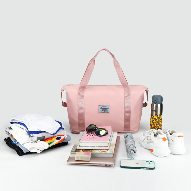 Wholesale travel bag expandable portable travel boarding sports yoga fitness bag luggage storage bag women's maternity bag