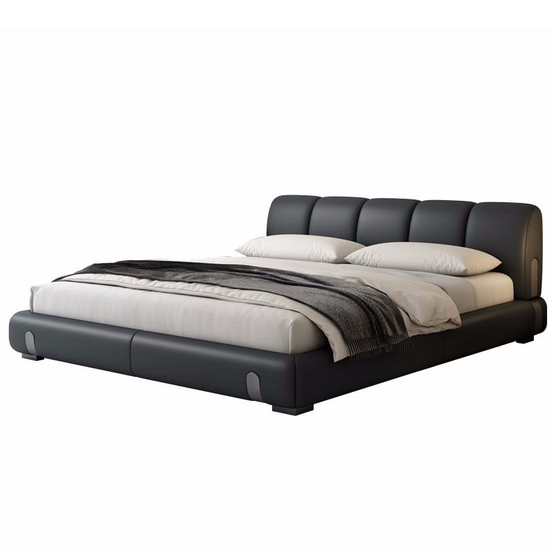 Italian normcore genuine leather bed dune master bedroom double bed modern casual double popular model 1.8m wedding bed leather art