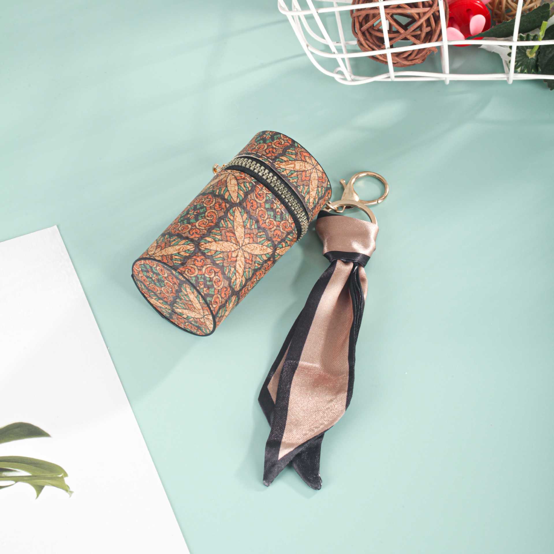 Live gift mouth red envelope keychain European and American old flower change bag welfare product mini bucket bag explosion light luxury feeling