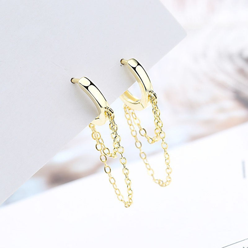 New turquoise tassel ear cuffs for women - high-quality, fashionable, and luxurious. unique design, versatile earrings, wholesale