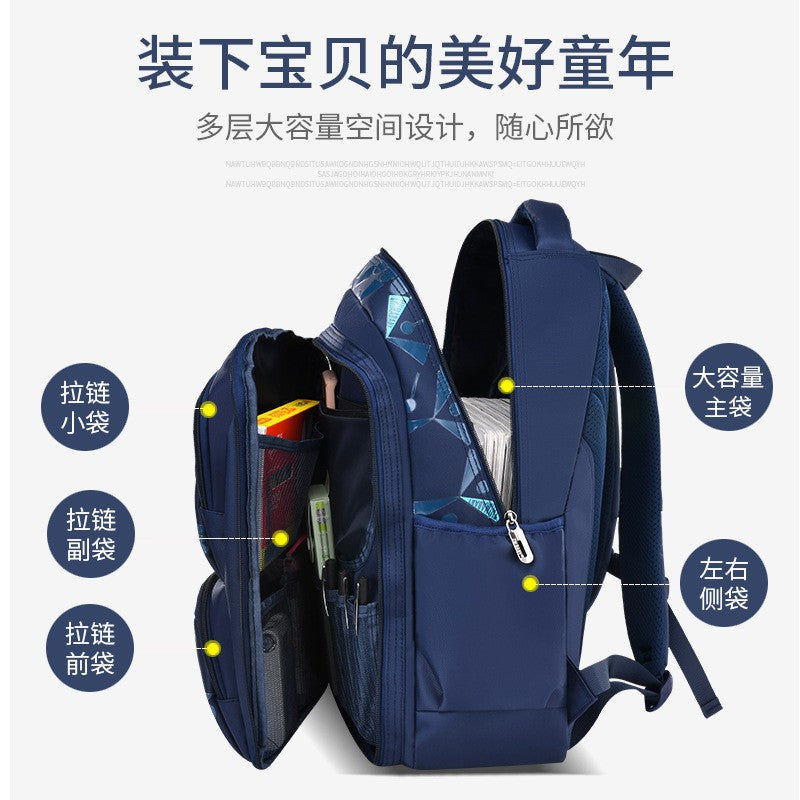 Refrigerator test door, children's schoolbag, backpack, boys and girls schoolbag, light and large-capacity backpack wholesale