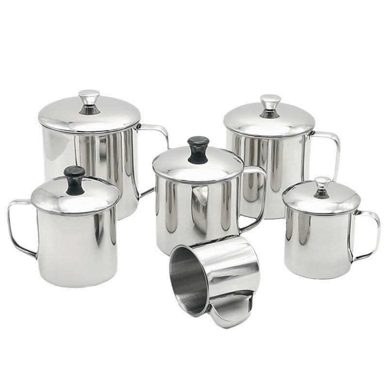 304 thickened stainless steel kids' sippy cup with handle and lid - perfect for office, home, school, kindergarten, milk, and water