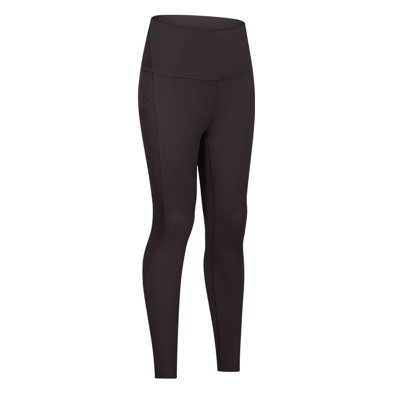 Dianqian new arrival soft and comfortable yoga pants with side flap pocket pants to lift the buttocks slimming look running sports fitness pants for women dl126