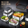 304 stainless steel food storage container, food-grade lunch box with lid, airtight sealing box, refrigerator fruit and food dividing freezer box