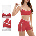 nude sports intimates double shoulder straps contrast color yoga bra running fitness plaid sports bra women 9528