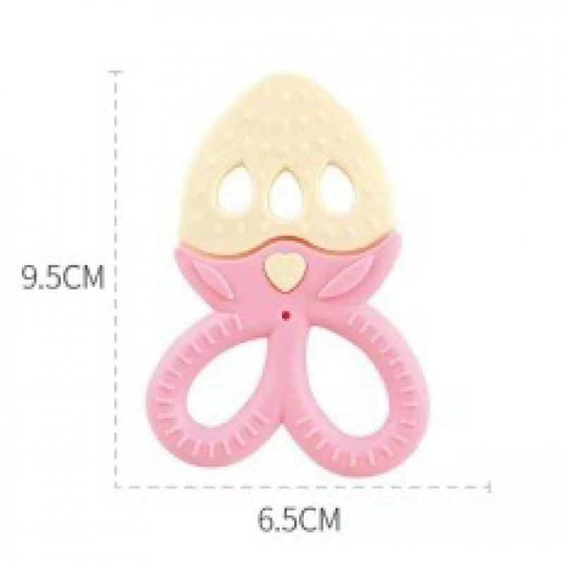 Cross-border  export tooth grinding stick toothpaste baby anti-eating hand soft glue baby mouth desire small mushroom biting glue toy