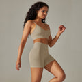 Sexy backless cami bra set - seamless high-waisted butt-lifting tight shorts - quick-dry activewear yoga outfit