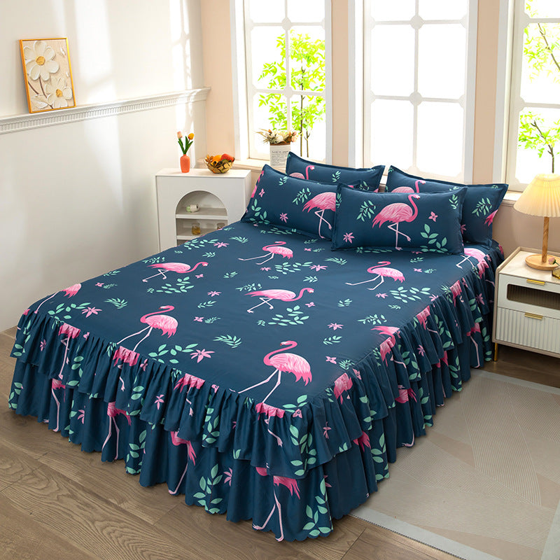 Bed skirt, fitted sheet, thickened bed sheets, comfortablenon-slip mattress protector, single piece simmons bed cover 1.8m double bed