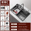Thickened5mm honeycomb embossed kitchen sink large single slot 304 stainless steel sink dishwashing sink for home sink