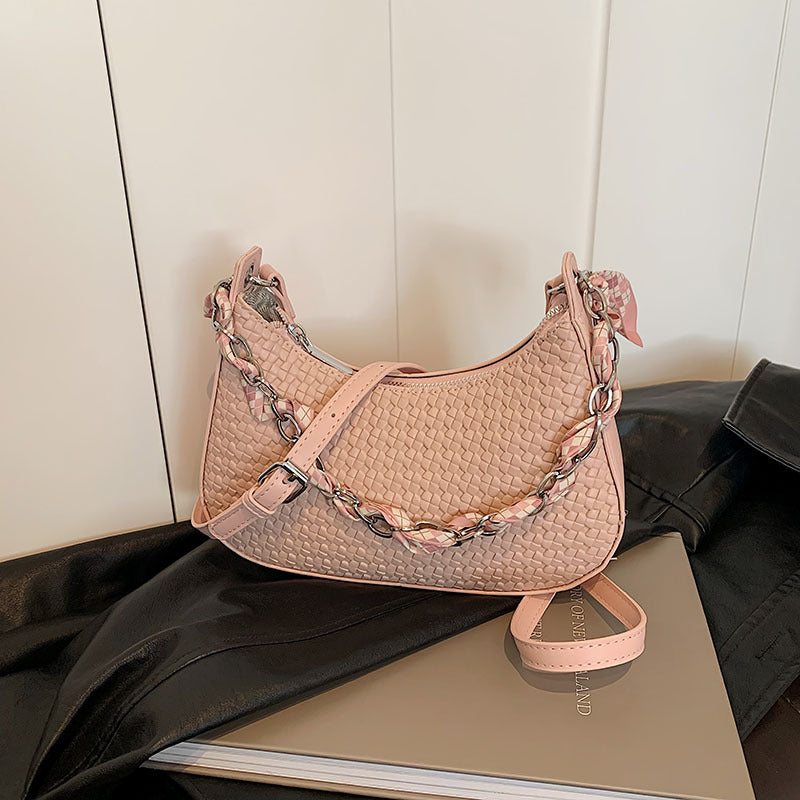 New French niche high-end underarm baguette bag women's 2025 new trendy and versatile ins chain shoulder bag