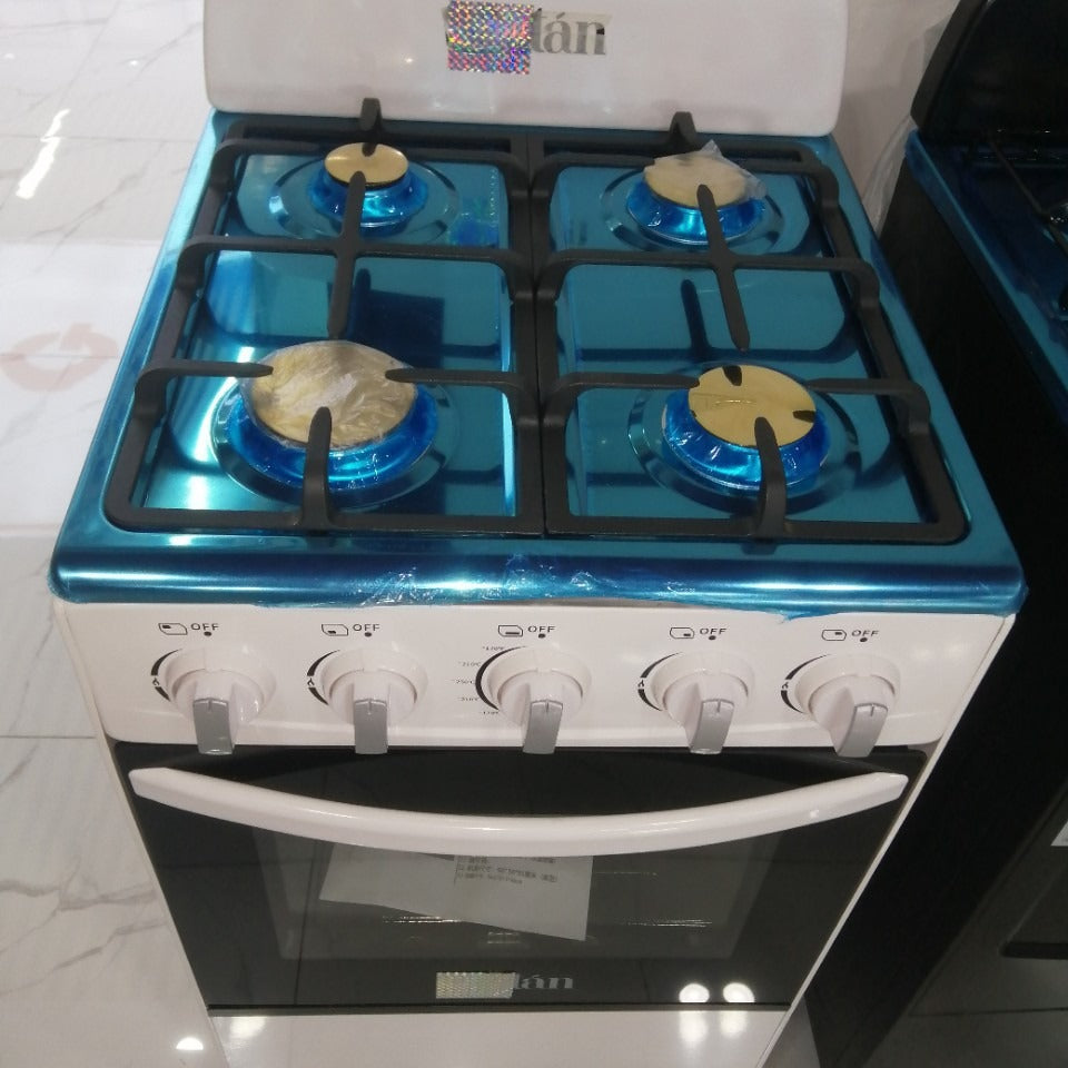 4 four-gas oven burner stove stove one-piece upright grill 500 wide cast iron good pot rack yellow copper fire cover