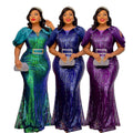 Export african fashion evening dress long skirt mermaid skirt sequin long skirt evening party socialite dress
