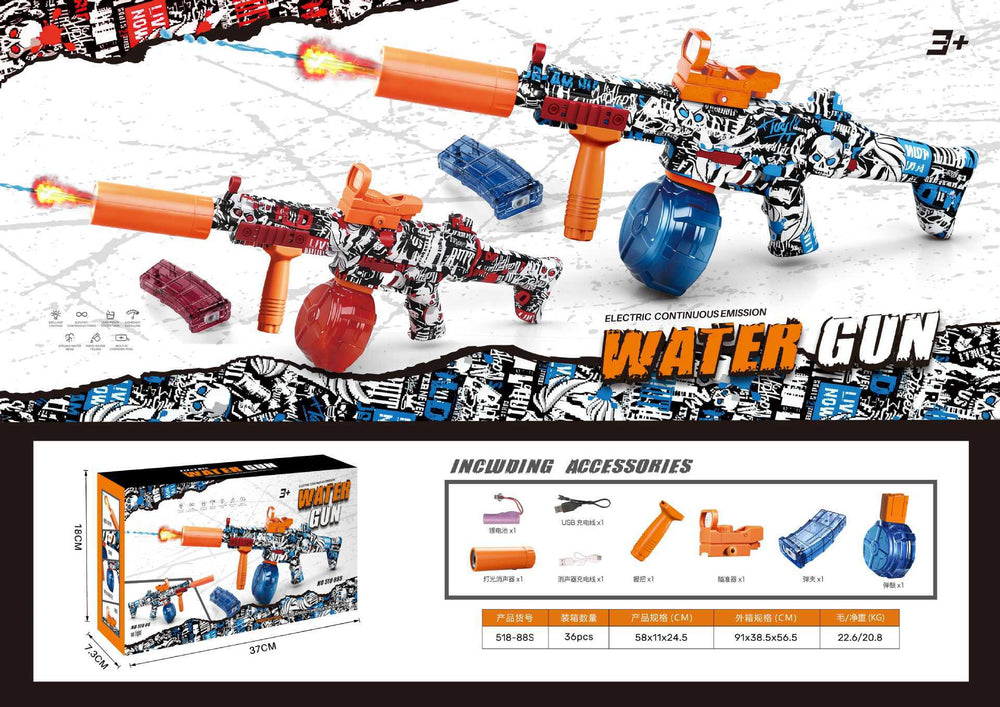 hot-selling water gun launch toy graffiti m416 amazon tk cross-border hot-selling short-spike toy water gun wholesale