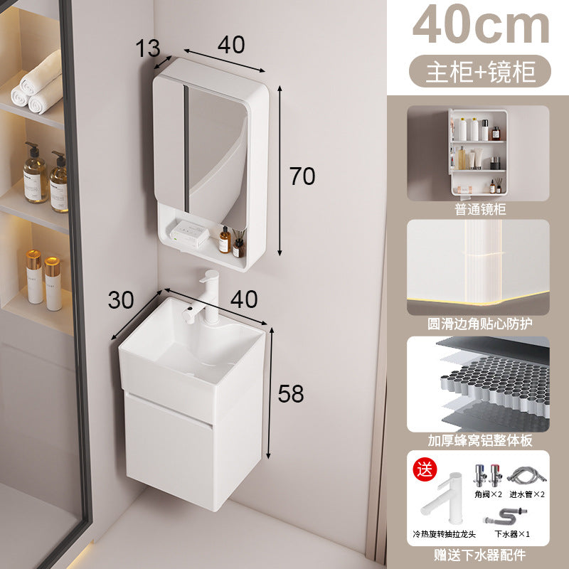 Small apartment circular arc bathroom cabinet deepened wash basin space honeycomb aluminum washbasin cabinet combined toilet washbasin
