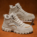 High-top men's boots - spring 2025 new collection: men's chunky sole, non-slip martin boots, outdoor wear-resistant work boots