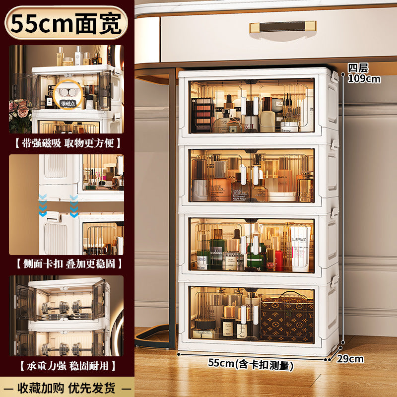 33-75 Plastic cosmetics cabinet storage storage box, folding transparent storage cabinet finishing multi-layer, starting from one piece for approval