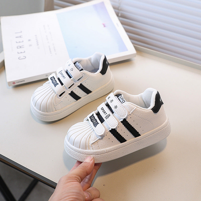 Vancahao girls breathable toddler shoes  spring & fall new arrival boys sports white shoes soft bottom baby agan shoes