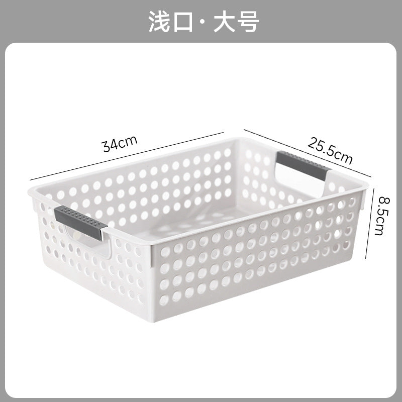 Miscellaneous storage box, household snacks, toys, plastic storage basket, dormitory desktop book storage box