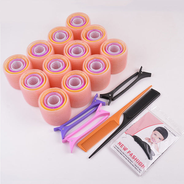 Nylon curling iron set directly from the manufacturer,  self-adhesive curling iron, pointed tail comb, duckbill clip PVC packaging