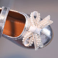 Girls' princess shoes, pearl leather shoes for baby girls, children's shoes, toddler shoes, summer velcro shoes for girls