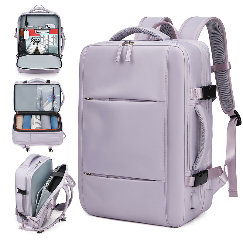 Casual Backpack Women's Large Capacity Outdoor Sports Travel Backpack Expansion Dry and Wet Separation Luggage Bag Computer Bag