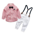 K-style children's clothing shirt kidslong sleeves boys spring & fall shirt overalls first birthday dress british style suit