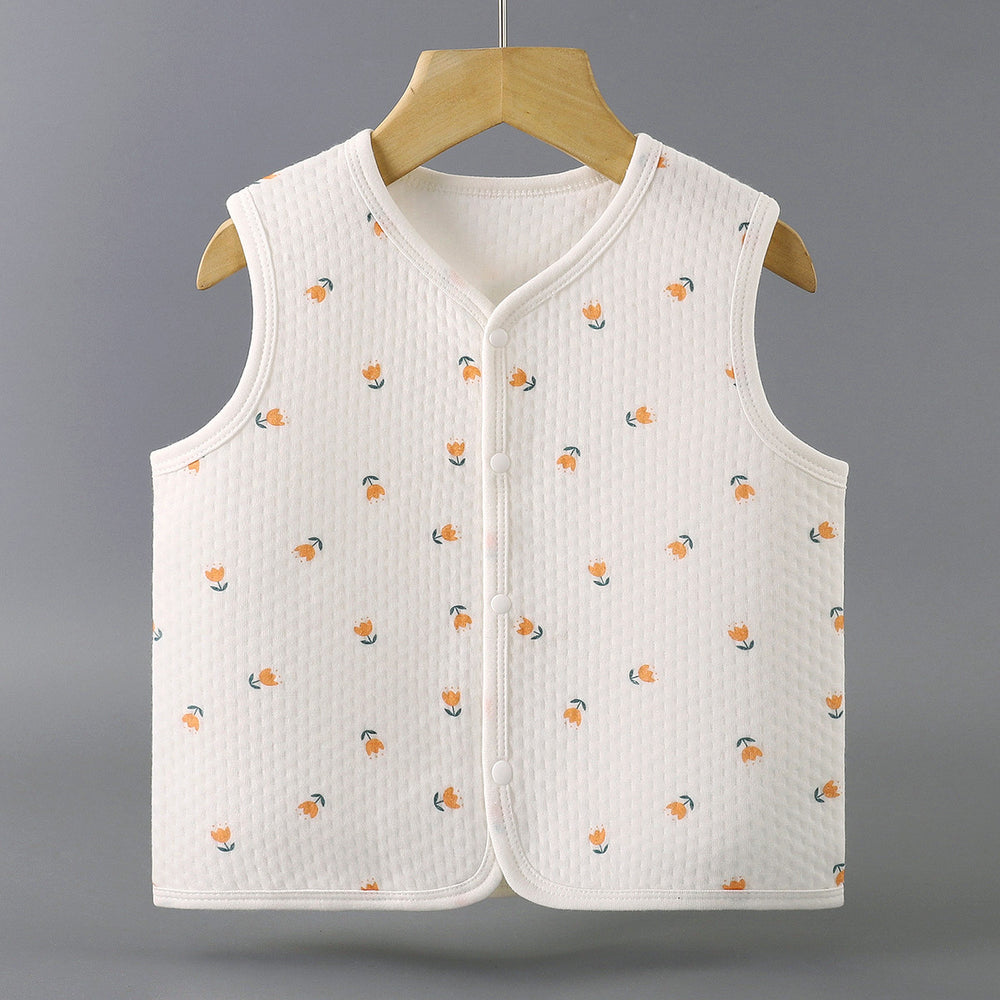 Infant sleeveless cotton vest - class a certified warm vest for babies and toddlers, unisex quilted top, outerwear, children's clothing