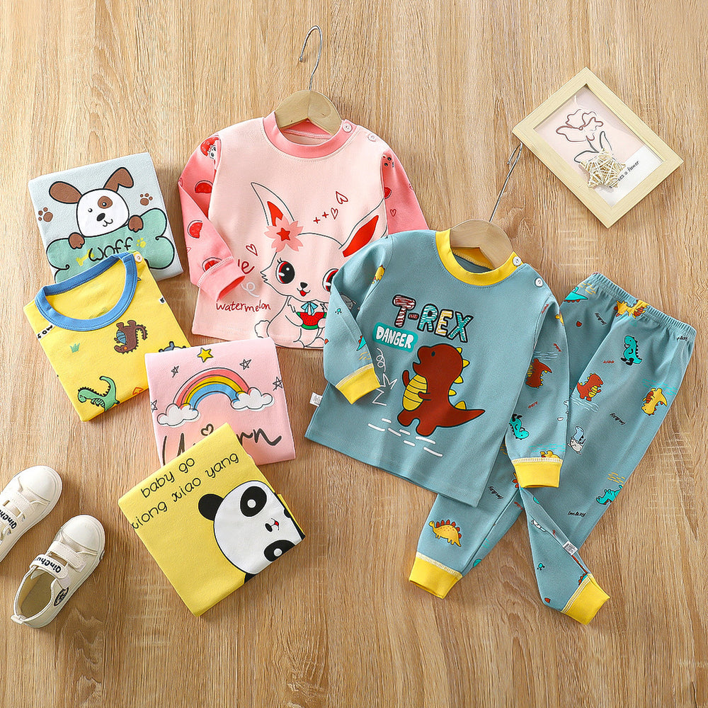 Kids' cotton pajama set - girls' & boys' thermal underwear - wholesale children's home wear