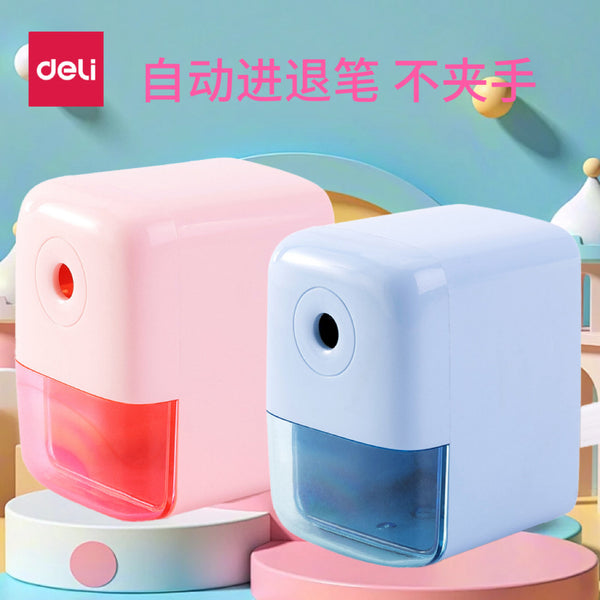Automatic pen-feeding and pen-turning machine Deli 71158 Primary school students pencil sharpener, pencil sharpener, pencil sharpener, stationery wholesale