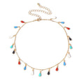 Fashion cross-border jewelry creative handmade fresh necklace female painting oil small pendant straight stick hanging mixed cut dripping oil clavicle chain