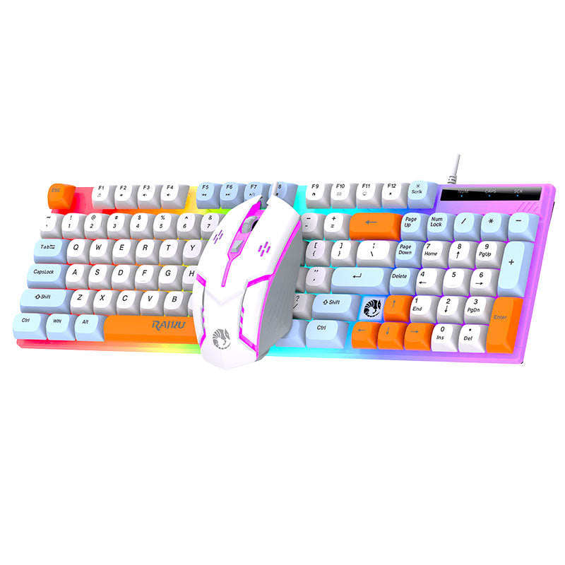 Raiku t28 wired membrane keypad with rotary encoder, tri-color backlit, mechanical feel, desktop computer office keyboard