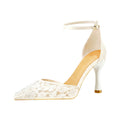 2026 new summer mesh bridal shoes women's wedding shoes one-strap high heel sandals