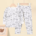 Export independent station stretch cotton boys engineering vehicle sketch coloring plaid fun diy hand-painted graffiti suit