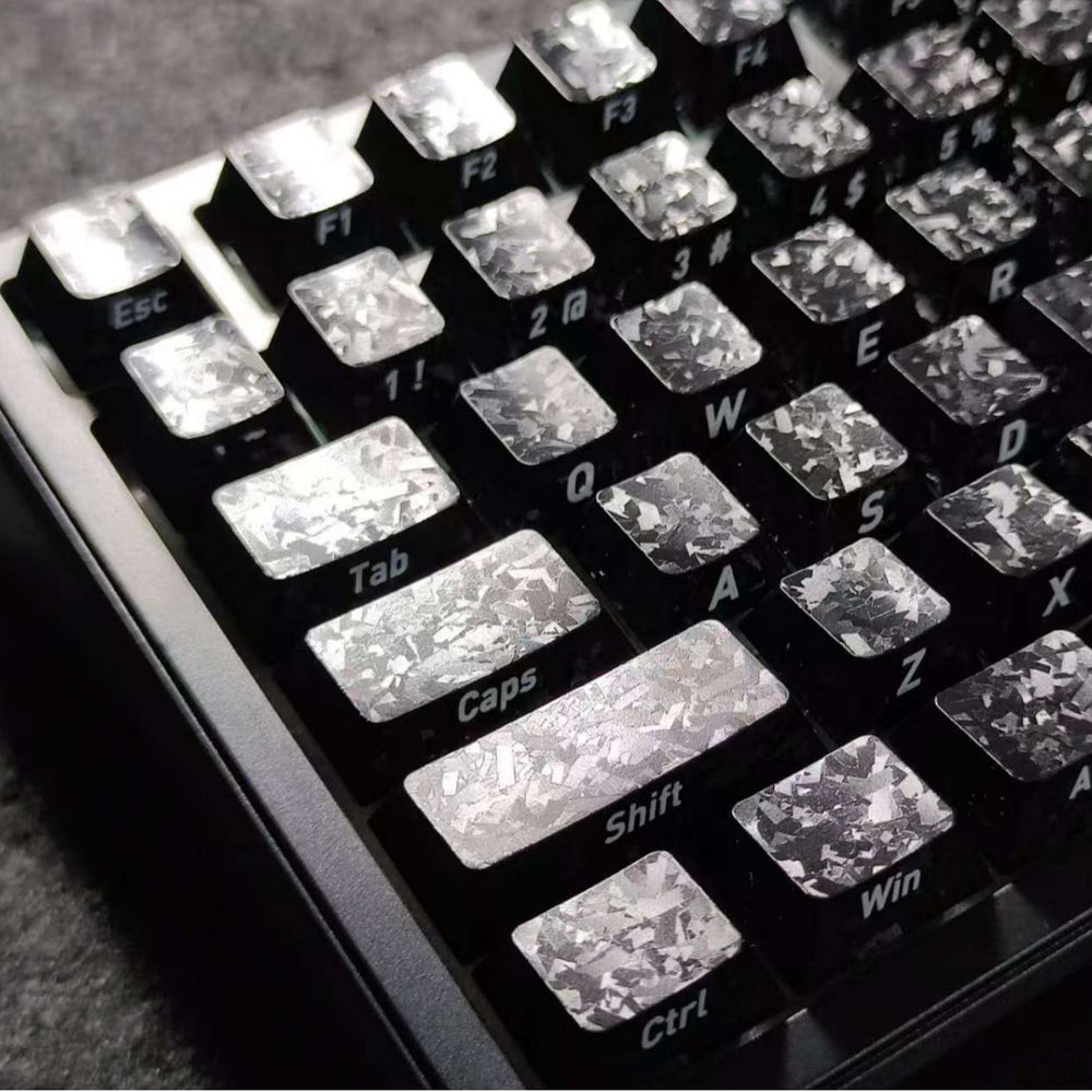 Carbon fiber side-engraved keycaps, 119 keys, compatible with wooting bee magnetic switch mechanical keyboards, pbt keycaps, universal fit