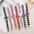 Round dial small square sugar cube niche women's watch diamond-studded candy color new fashion quartz bracelet watch for women