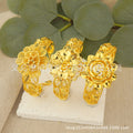 Exquisite copper flower bangle for women - cross-border middle east & africa, arabian luxury charm, wedding & banquet gift