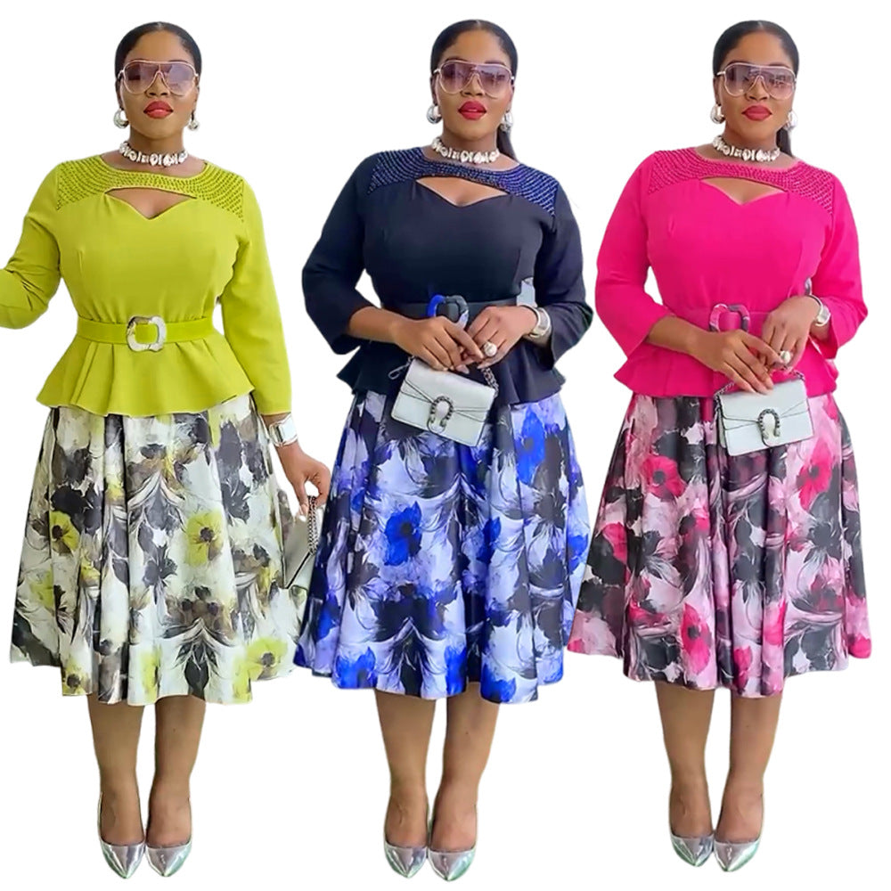 African  women's plus size cross-border fashion print dress - new  collection for us & european