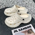 Couple soft bottom crocs summernew arrivalabrasion resistantnon-slip breathable beach deodorizing filteroutwear slippers toe cap slippers