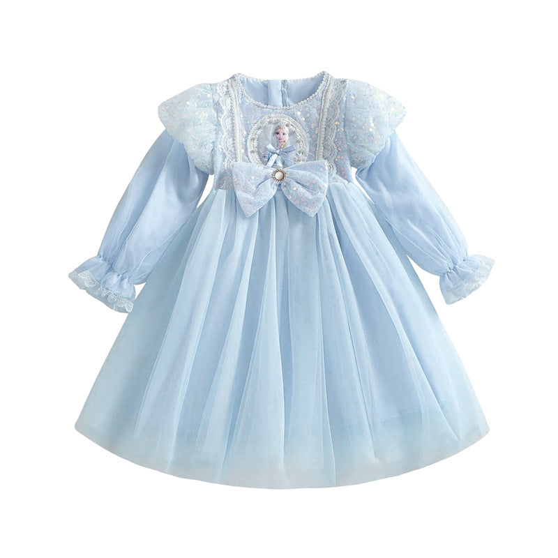 Girls' dress  autumn elsa princess dress frozen princess children's gown tutu dress new autumn collection