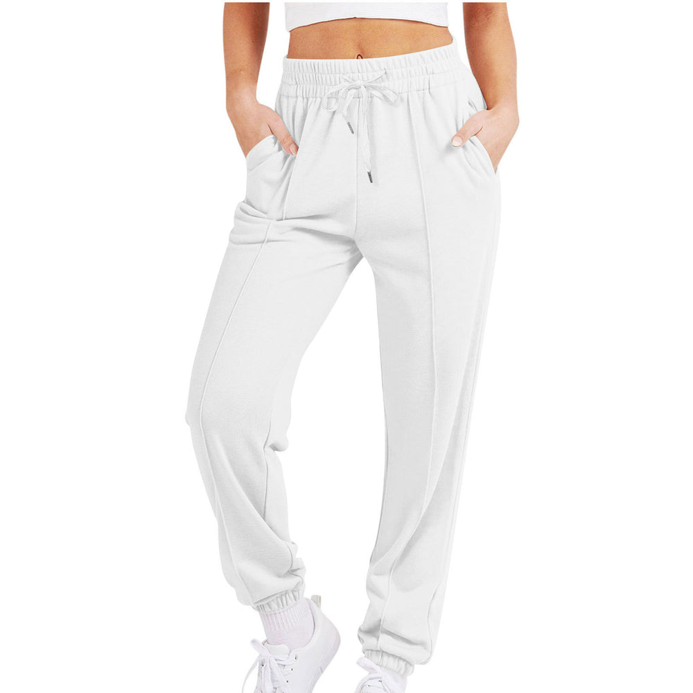 european and american export cross-border  women's casual drawstring solid color athletic joggers