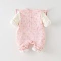 Baby rompers spring & autumn double layer outwear baby girl hundred days western style haki floral princess style outwear