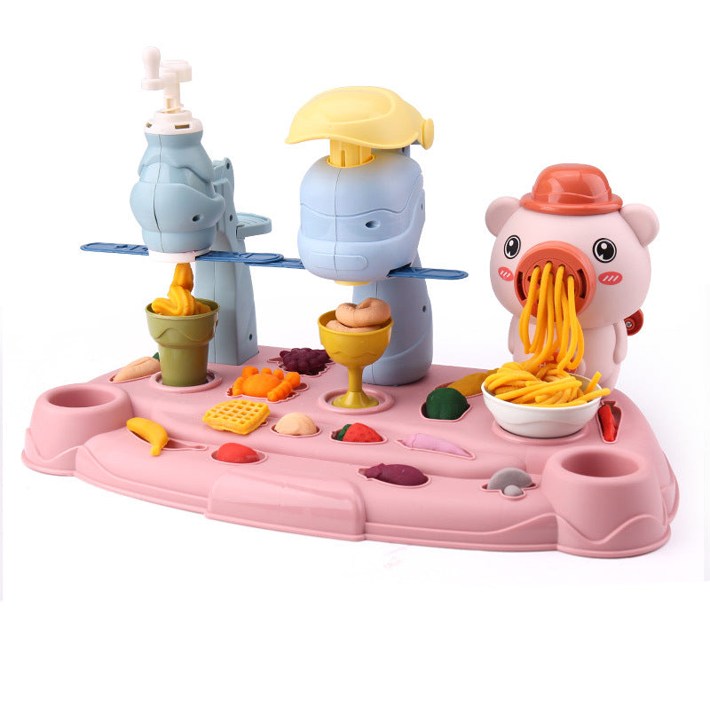 Piggy noodle maker tool suit color clay kids toy plasticine mold handmade clay play house production for men and women