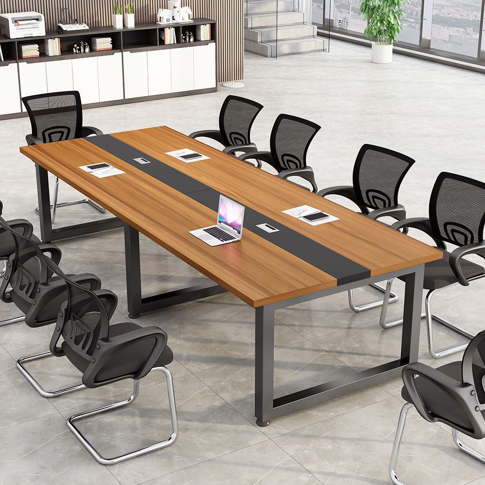 Large and small long table workbench conference table long table casual modern office desk conference room table and chair combination