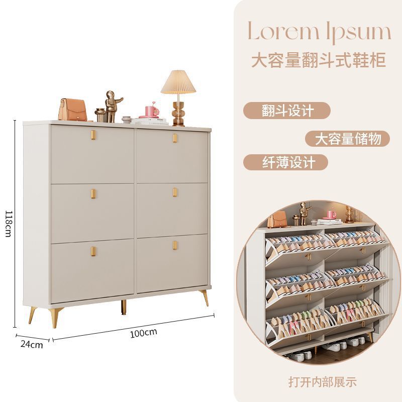 Tipping shoe cabinet solid wood for home door new arrival large capacity entrance cabinet small narrow shoe rack