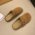 Retrofrench toe half slippers women's 2026 new spring fashion outwear lazy easiest for matchflats birkenstock shoes