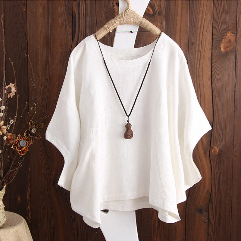 new arrival: women's casual cotton linen oversized t-shirt with drop shoulder and ruffle sleeves - wholesale available for , , and european & american markets