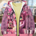 Kids' hoodie jacket, cross-border hot seller: cute cartoon print fashion zip-up hoodie for girls, dropshipping available