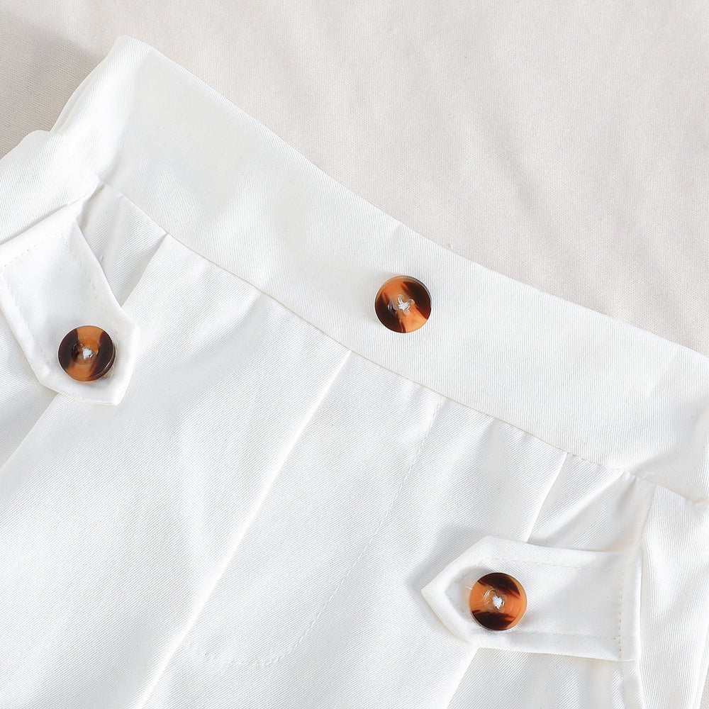 cross-border bestseller: baby & toddler casual shirt set - breathable pinstripe top + solid color shorts