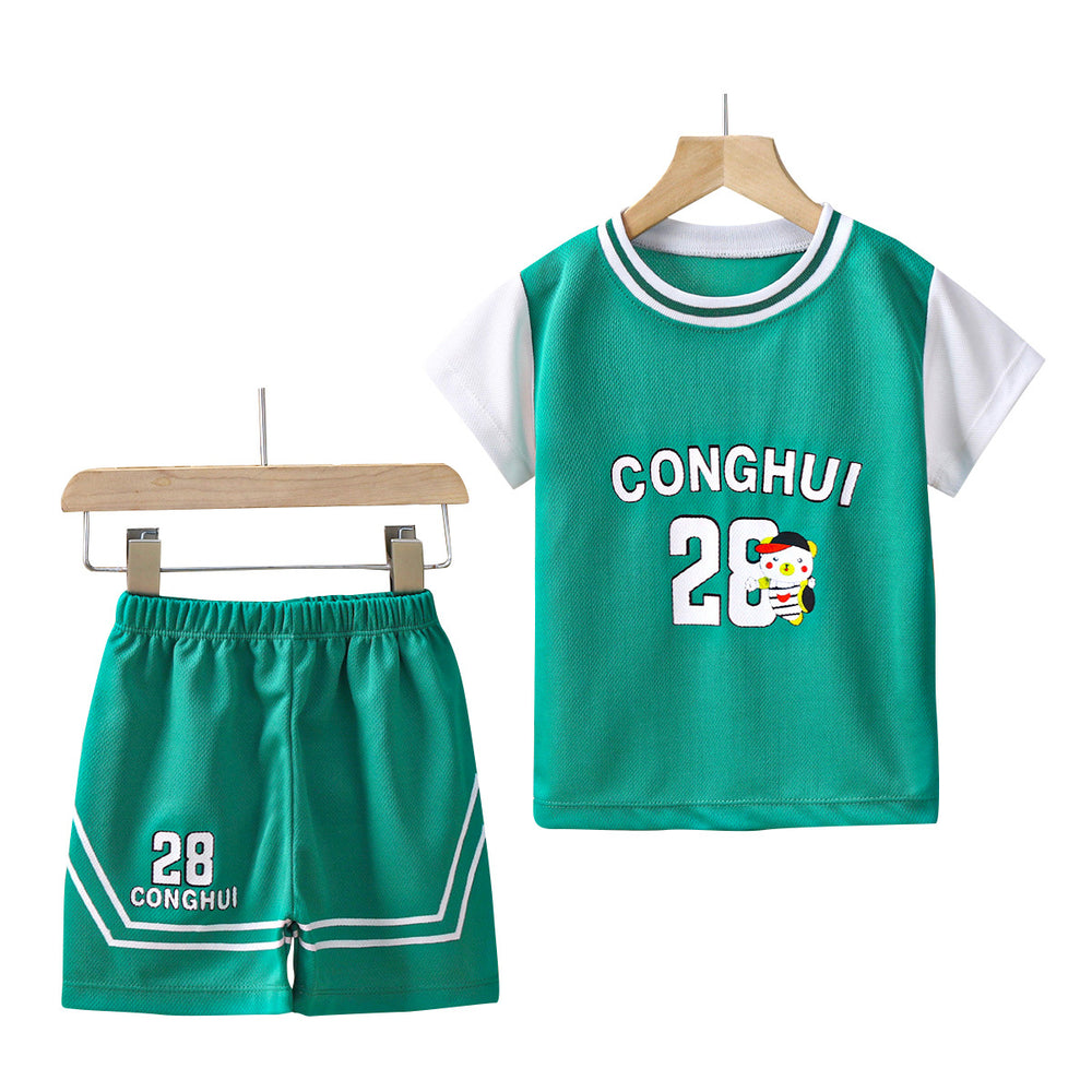 new kids' basketball jersey set - boys' and girls' summer quick-dry mesh outfit - short sleeve sports clothing for children and teens